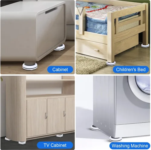 Miniatura 6 de Elevador de muebles de alta resistencia, 4 rodillos para electrodomésticos, ruedas de capacidad de carga de 163 libras + palanca de herramienta