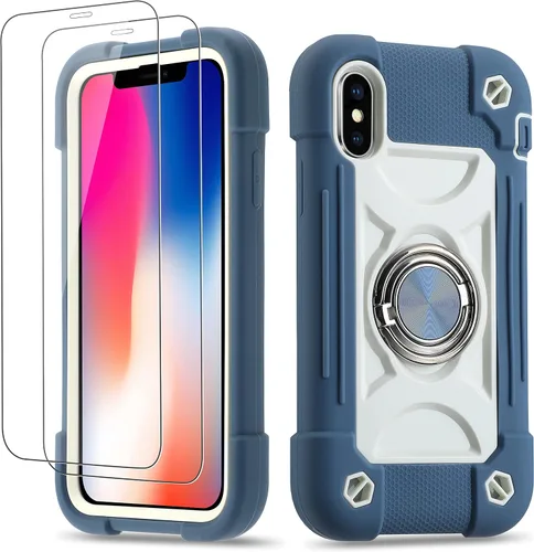 Miniatura 58 de Funda para iPhone Se3/iPhone Se2, iPhone 6/6S, iPhone 7/iPhone 8 de 4.7 pulgadas con soporte de anillo, con 2 protectores de pantalla resistentes