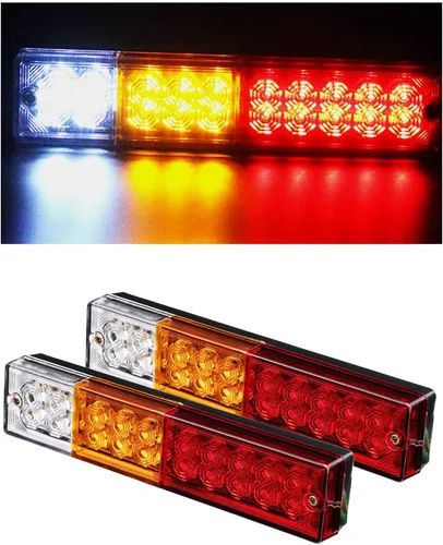KAX 20 luces LED para remolque de camión, luz de señal de giro, luz de freno de marcha atrás, luz de freno de marcha atrás, lámpara de flash trasera
