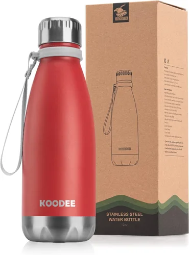 Miniatura 22 de koodee Botella deportiva de agua aislada al vacío de doble pared de acero inoxidable, 17 oz, con forma de botella de refresco, a prueba de fugas