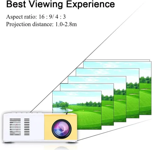 Miniatura 7 de Proyector inteligente, mini proyector LED portátil de 6000 lúmenes, proyector de video de cine en casa de 1080P, adecuado para recreación al aire