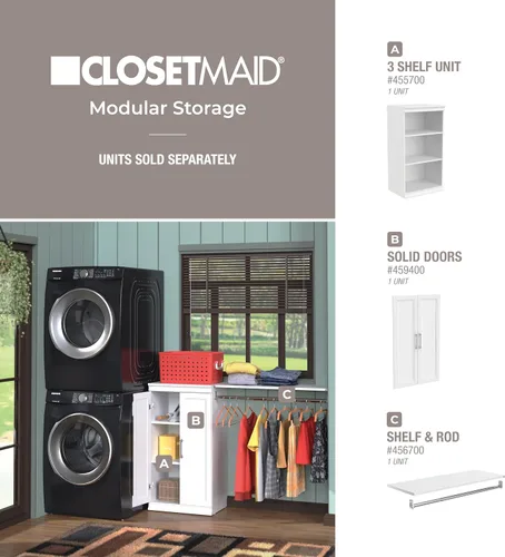 Miniatura 18 de ClosetMaid - Unidad de almacenamiento modular apilable de 3 estantes, color arena