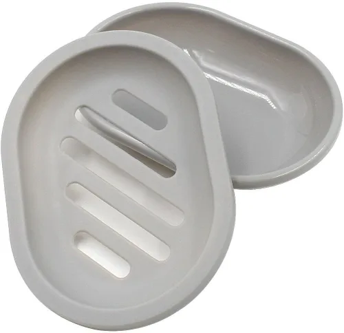 Miniatura 5 de Topsky - Juego de 4 jaboneras con escurridor, soporte para jabón, ahorro de jabón, fácil limpieza, secado, evita que el jabón se ablande (Gris)