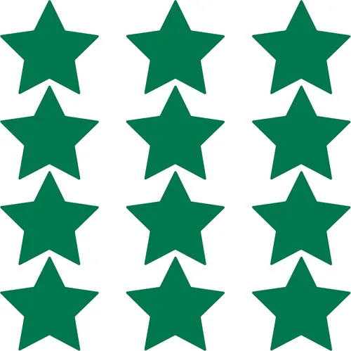 Miniatura 62 de LiteMark Durable Stars, calcomanía roja brillante de 5.5 pulgadas, uso en hormigón liso, azulejos, vidrio, paquete de 8 estrellas Rojo