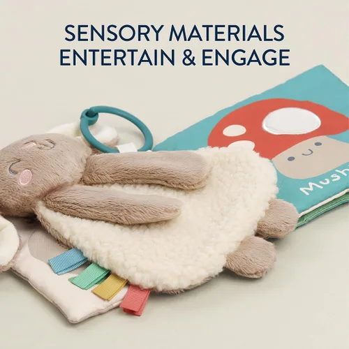 Miniatura 5 de Itzy Ritzy Juego de regalo de libro de conejito Lovey & Crinkle, juego de regalo para aprender y acurrucarse, incluye un suave libro amoroso y suave