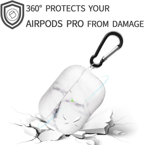 Miniatura 5 de Funda para Airpods Pro - YOMPLOW Funda protectora rígida de piel portátil y a prueba de golpes para mujeres y niñas con llavero para Apple Airpods