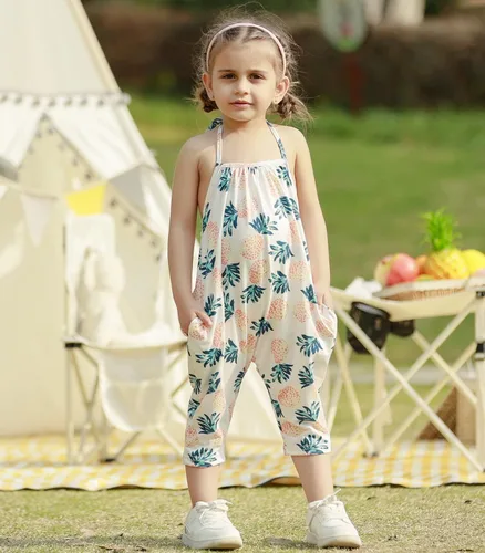 Miniatura 4 de RAISEVERN Mameluco sin espalda para niñas pequeñas, con bolsillo, talla 1-6 T