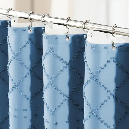 Miniatura 11 de Dynamene Cortina de ducha de tela de 36 x 72 pulgadas, diseño bohemio, geométrico, a rayas, para baño, juego de cortina de ducha estrecha gruesa