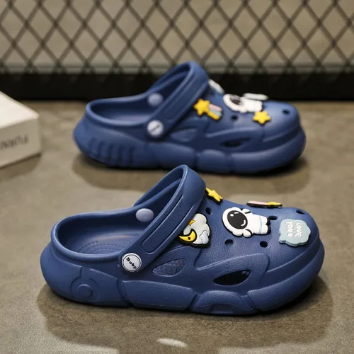 Miniatura 5 de Zapatos de jardín Verano Niños Patrón Unisex Zapatos de Niños Forro Zueco Niños Sandalias Azul 3637, Azul