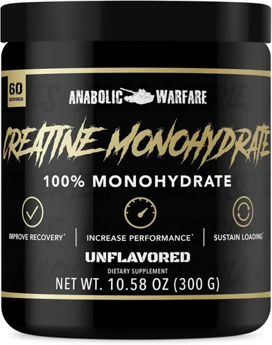 Anabolic Warfare Monohidrato de creatina, recuperación después del entrenamiento, aumenta el rendimiento, mantiene la carga, creatina premium* (60