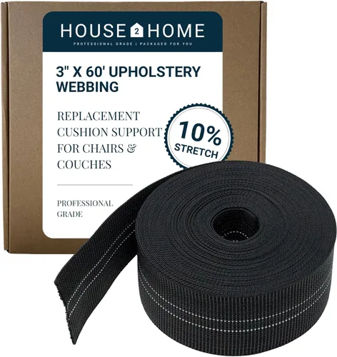 Miniatura 11 de House2Home Correas para sillas de césped y muebles, correas de tapicería para reparar soportes de sofá para cojines caídos, rollo de 3 pulgadas
