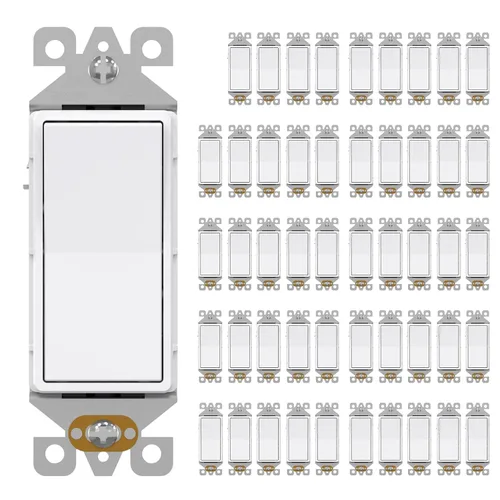 Miniatura 33 de AIDA Paquete de 1 interruptor de luz basculante Decora de 3 vías, interruptores de luz eléctricos con conexión a tierra automática de 15 amperios