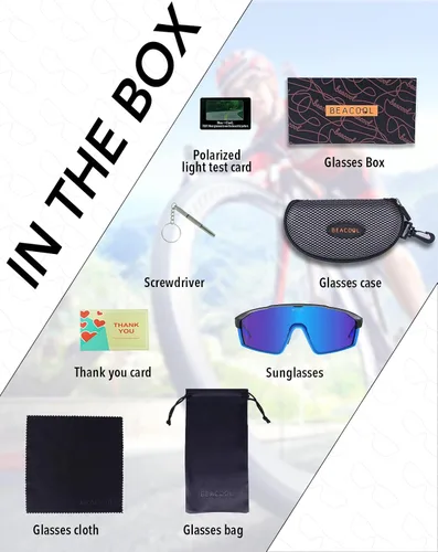 Miniatura 5 de BEACOOL Gafas de sol polarizadas deportivas de ciclismo para hombres y mujeres, UV400, gafas de sol de béisbol, TR90, marco para pesca, correr