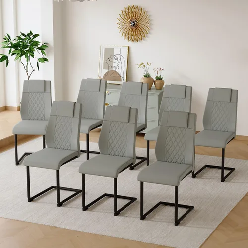 Miniatura 20 de gopop Juego de 4 sillas de comedor, modernas sillas de cocina y comedor con patas de metal galvanizado, sillas laterales tapizadas para comedor