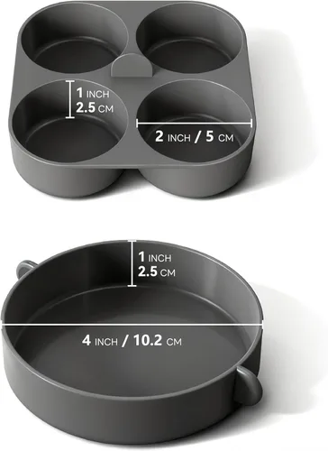 Miniatura 8 de FineMade Moldes de silicona para mordeduras de huevo para olla instantánea y máquina de bocados de huevo Sous Vide, 2 moldes grandes de 4 pulgadas