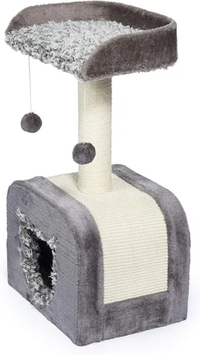 Miniatura 3 de Prevue Pet Products Kitty Power Paws Shag Hideaway - Árbol para gatos de interior y condominio con camas de felpa, perchas y poste rascador