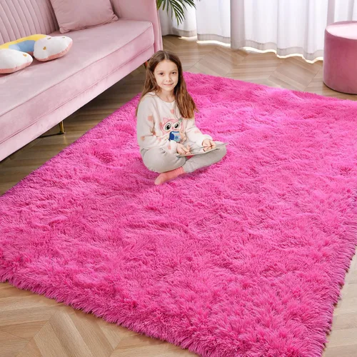 Miniatura 26 de Alfombra de área Softlife para sala de estar, alfombra lanuda mullida y esponjosa de 6 x 9 pies en color azul para dormitorio de niñas y niños, Azul