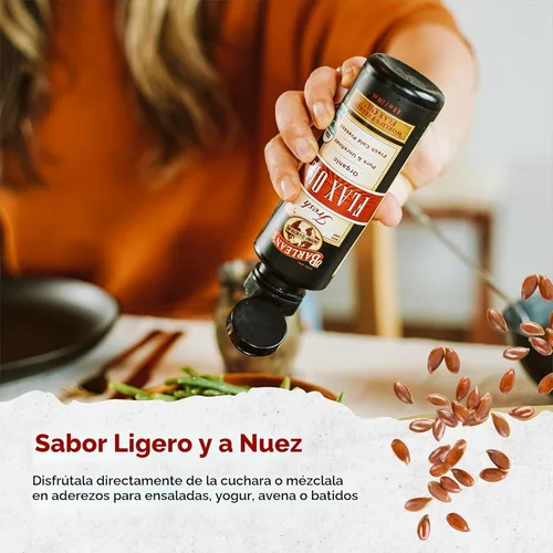 Miniatura 4 de Barlean's - Aceite de linaza orgánico líquido de semillas frescas de lino prensadas en frío, 7,640 mg ALA Omega 3 suplemento de ácidos grasos