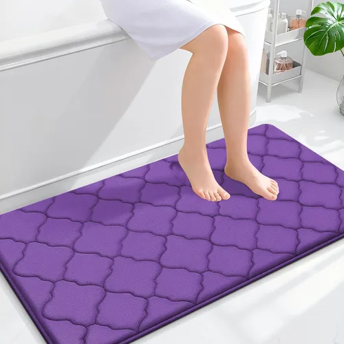 Miniatura 77 de OLANLY Alfombra de Baño de Espuma Viscoelástica de 24 x 16 pulgadas, Ultra Suave y Absorbente, Alfombras de Baño Antideslizantes, Cómodas, Lavables