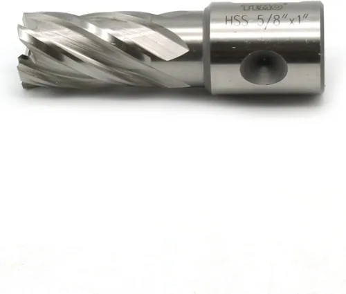 TEMO Cortador anular M2 con vástago Weldon, acabado brillante, diámetro de corte de 5/18 pulgadas x 1 pulgada de profundidad de corte para prensa de