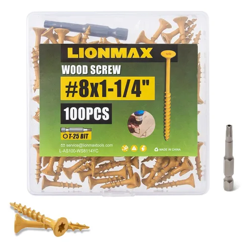 Miniatura 24 de LIONMAX Tornillos para Terraza de 1-5/8 Pulgadas, Tornillos para Madera #8 x 1-5/8", 300 PCS, Resistentes al Óxido, Recubiertos con Epoxi Exterior
