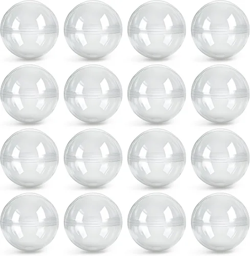Miniatura 11 de Entervending Cápsulas redondas vacías de color transparente de 2 pulgadas, 50 unidades, 7 colores, cápsula para máquinas de chicles de juguete