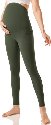 Miniatura 7 de Enerful Leggings de entrenamiento de maternidad para mujer, sobre el vientre, ropa activa, pantalones de yoga suaves atléticos con bolsillos