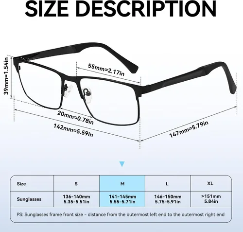 Miniatura 6 de Dollger Gafas de luz azul para hombre, marco de metal, rectangular, pantalla de computadora, lentes de bloqueo de luz azul