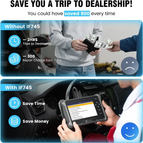 Miniatura 5 de Escáner BOSSCOMM IF745 OBD2 2026, herramienta de escaneo de lector de códigos de automóvil de todos los sistemas con 6 reinicios, sangrado