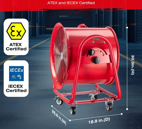 Miniatura 6 de iLiving - ILG8EF20EX - Soplador de alta velocidad a prueba de explosiones, extractor de humos, extractor portátil y ventilador ventilador