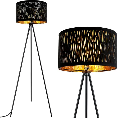 Miniatura 9 de BoostArea Lámpara de pie, lámpara de pie con trípode, bombilla LED de 8W, pantalla decorativa, lámpara de pie estilo de mediados de siglo para sala