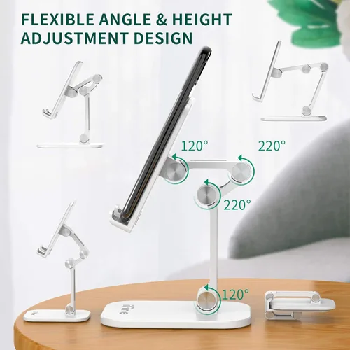Miniatura 2 de iFine Soporte plegable ajustable para teléfono celular compatible con iPhone 12 y todos los teléfonos inteligentes, soporte móvil resistente