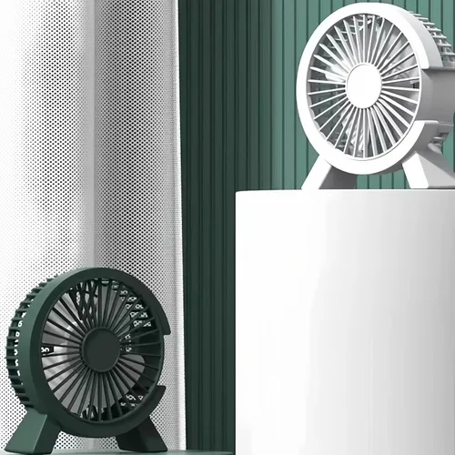 Miniatura 2 de Ventilador de escritorio USB portátil, mini ventilador de 4 aspas con motor ultra silencioso de 1.5 W, brisa natural para viajes de oficina en casa