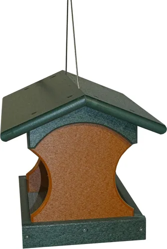 Miniatura 5 de DutchCrafters Comedero colgante pequeño para pájaros (verde césped y cedro)