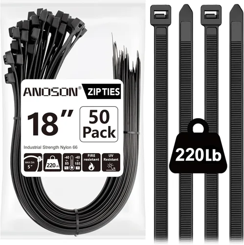 Miniatura 11 de ANOSON - Bridas de varios tamaños (4 + 6 + 8 + 12 pulgadas), paquete de 400 bridas negras, bridas de alambre resistentes a los rayos ultravioletas