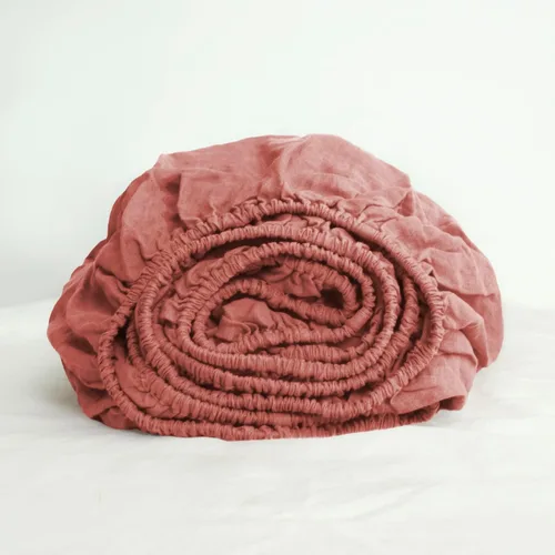 Miniatura 17 de S VICTORY SYMBOL Sábana bajera de lino 100% 78"x80" Funda de colchón 1 pieza, bolsillo profundo de 16 pulgadas, ropa de cama de lino francés natural