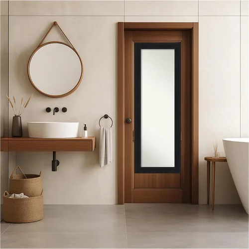Miniatura 4 de Amanti Art Espejo negro de longitud completa para puerta, 53 x 19 pulgadas, espejo de pared alto negro abadía de longitud completa, montado
