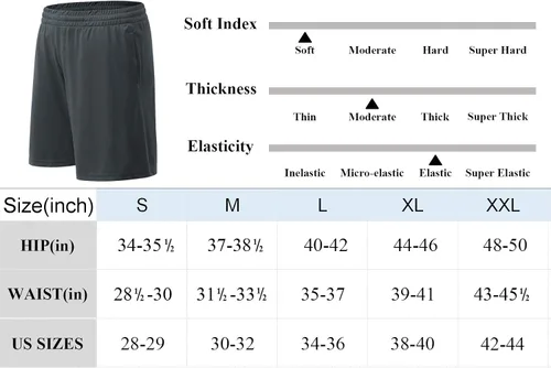 Miniatura 2 de MCPORO Pantalones cortos deportivos para hombre con bolsillos de secado rápido para entrenamiento de gimnasio