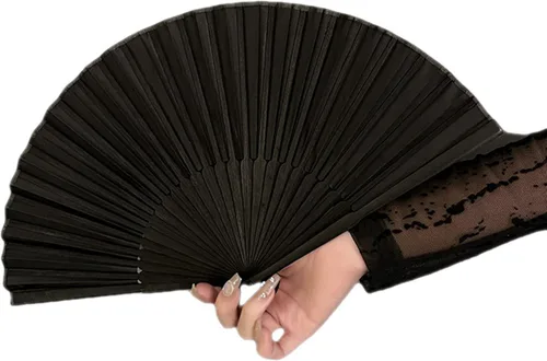 Miniatura 4 de Ventiladores personalizados de mano personalizados, ventilador plegable de mano, ventilador chino de tela oriental para graduación de baile