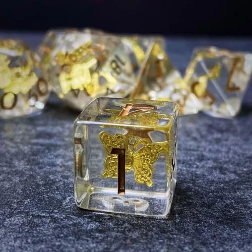 Miniatura 12 de Sage's Portal Juego de dados DND de resina para familiares de dinosaurios y reptiles, juego de dados poliédricos para Dungeons and Dragons RPG