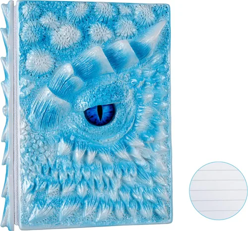 Miniatura 30 de Diario 3D en relieve de ojo de dragón en relieve, cuaderno grabado de resina, cuaderno Dnd para los amantes de los dragones, papel en blanco, bloc