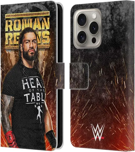 Miniatura 55 de Head Case Designs Officially Licensed WWE Distressed Logo Roman Reigns Leather Wallet Case Compatible with Apple iPhone 11