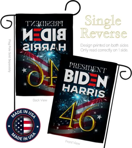 Miniatura 3 de Biden Harris Flag Juego de bandera de jardín President 46 con soporte de pared para votación patriótica, fiesta de té republicana demócrata