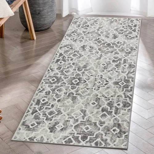 Miniatura 15 de Moynesa Alfombra marroquí lavable de 2 x 3 pulgadas, pequeña, azul, para cocina, baño, suave, antideslizante, de pelo bajo, moderna, geométrica
