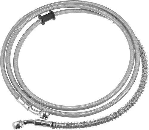Miniatura 9 de Motoforti 74.8 pulgadas de longitud 0.394 in ID motocicleta línea de freno hidráulico tubo de manguera de aceite de acero inoxidable trenzado cable