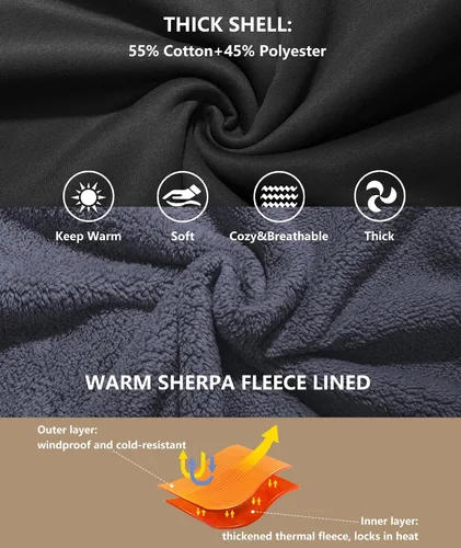 Miniatura 108 de GEEK LIGHTING Sudadera con capucha y cremallera para hombre, forro polar, chaqueta gruesa con capucha para invierno, cálida sudadera atlética