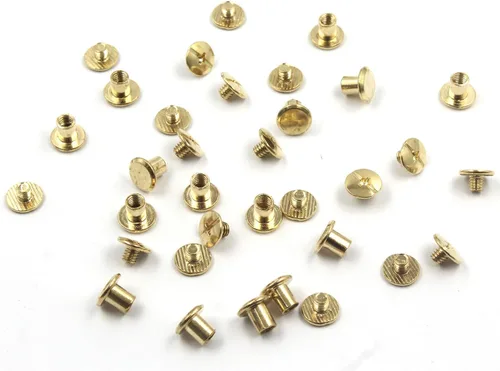 Miniatura 4 de Chicago - Kit surtido de tornillos de cuero dorado, remaches de tornillos con cabeza Phillip ranurada, postes de encuadernación de libros, remaches