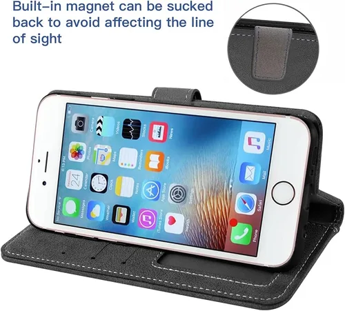 Miniatura 4 de Funda compatible con iPhone 6plus 6splus 6/6s Plus y protector de pantalla de vidrio templado, funda para tarjetero/tarjetero, fundas para teléfono