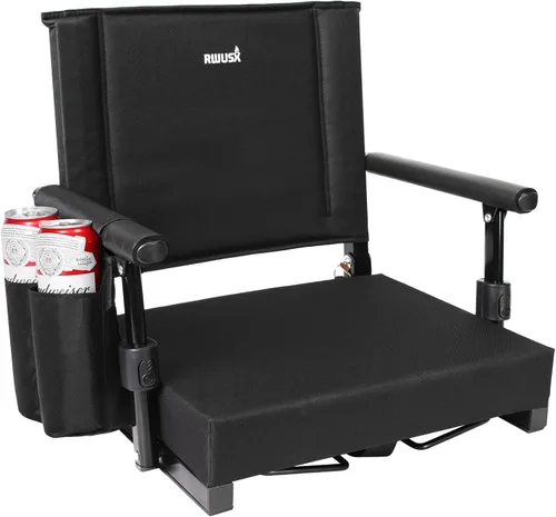 Asientos acolchados para estadio con respaldo y cojín, silla plegable portátil, asientos plegables para estadio para fútbol, campamento, conciertos