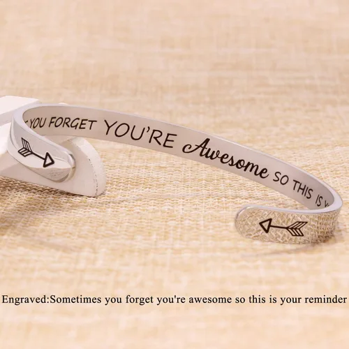 Miniatura 3 de Btysun Pulseras con frase personalizable, para el Día de la Madre, de su hija, regalos motivacionales para graduación o cumpleaños, para mujeres